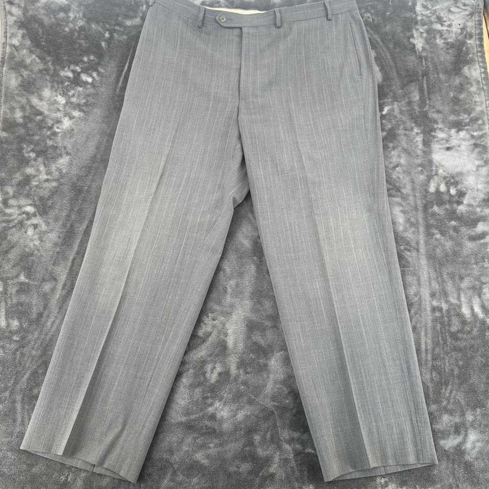 Brooks Brothers 346 WOOL Dress Pants Grey Pinstripe Wool Stretch  Men's 42x31 - Picture 3 of 9